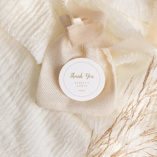 Simple Minimalist|Gold Frame Wedding Thank You Favour Tags