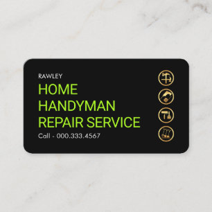 Simple Minimalist Gold Handyman Works Business Card