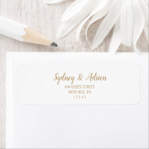 Simple Minimalist Gold Invitation Return Address
