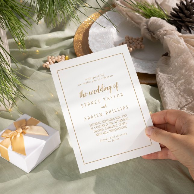 Simple Minimalist|Gold The Wedding Of Frame Invitation (Creator Uploaded)