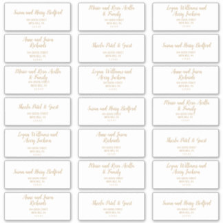 Simple Minimalist|Gold Wedding Address Labels