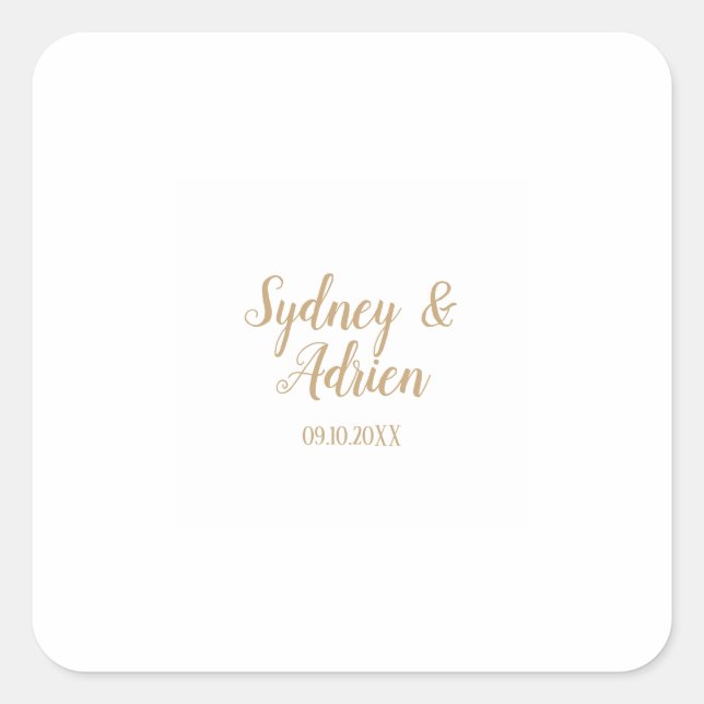 Simple Minimalist|Gold Wedding Envelope Seals (Front)
