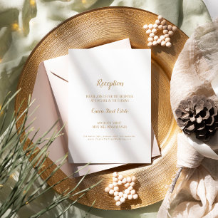 Simple Minimalist Gold Wedding Reception Enclosure Card