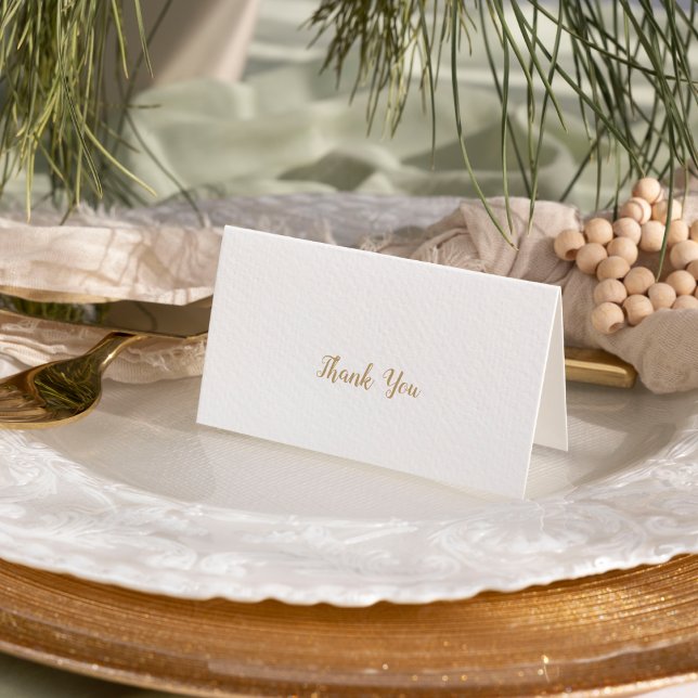 Simple Minimalist|Gold Wedding Thank You Card (Creator Uploaded)