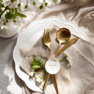 Simple Minimalist|Gold Wedding Thank You Favour Tags