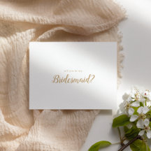 Simple Minimalist|Gold Will You Be My Bridesmaid