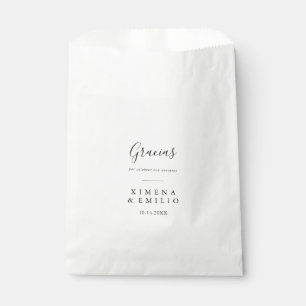 Simple Minimalist Gracias Thank You Wedding Favour Bags