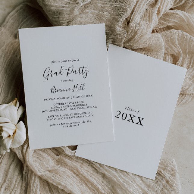 Simple Minimalist Grad Party Invitation (Creator Uploaded)