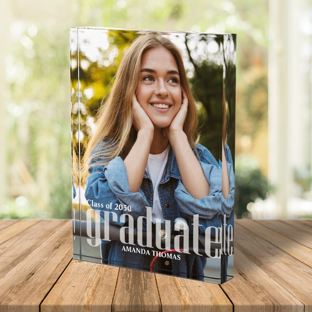 Simple Minimalist Graduation Acrylic Photo Block (Creator Uploaded)