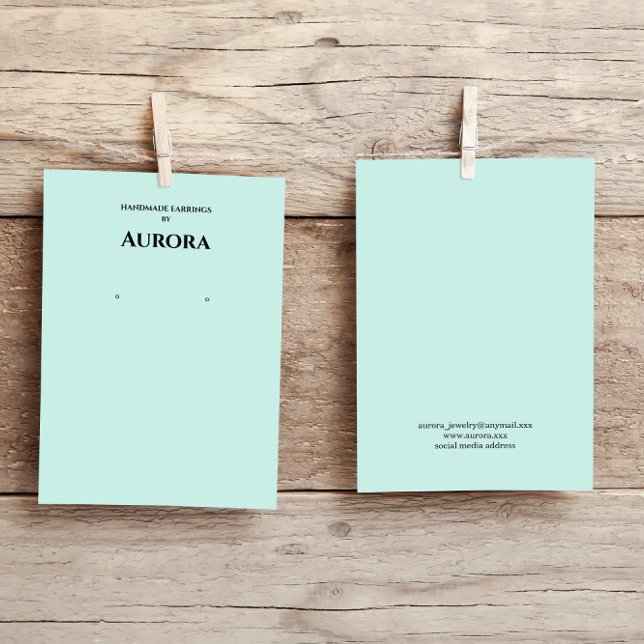 Simple Minimalist Green Earring Display Business Card (Creator Uploaded)