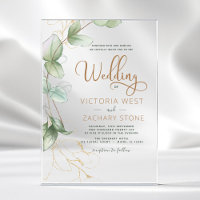 Simple Minimalist Green Leaf Eucalyptus Wedding