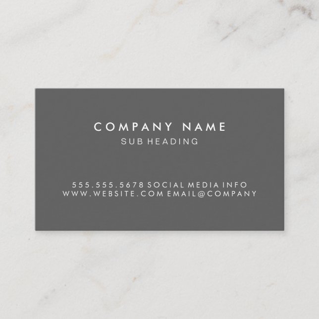 Simple Minimalist (Grey) Discount Card (Front)