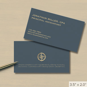Simple Minimalist Grey Gold Logo Business Card
