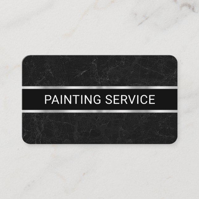 Simple Minimalist Grey Marble Grunge Business Card (Front)