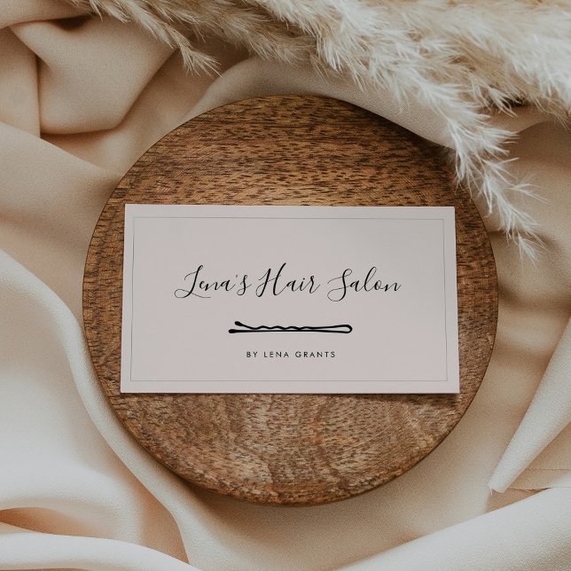 Simple minimalist Hairpin Hair stylist Business Card (Creator Uploaded)