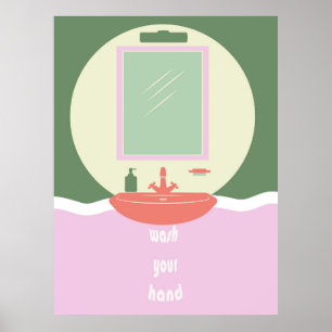 Simple Minimalist Hand Washing Hygiene Reminder  Poster