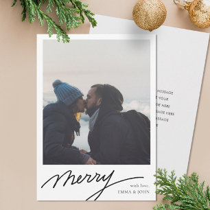 Simple Minimalist Handwriting Merry Holiday card