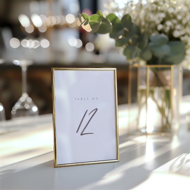 Simple Minimalist Handwritten Editable Table Numbe Table Number (Simple Minimalist Elegant Table Number)