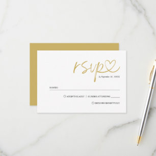 Simple Minimalist Handwritten Script Wedding RSVP Card