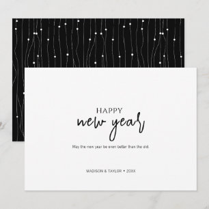 Simple Minimalist Happy New Year Holiday Card