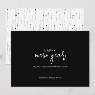 Simple Minimalist Happy New Year Holiday Card