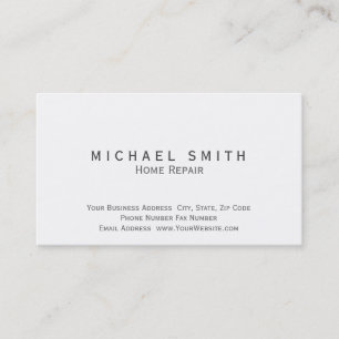 Simple Minimalist Home Construction Business Card