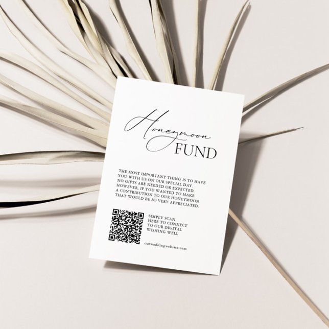Simple Minimalist Honeymoon Fund Wishing Well Enclosure Card (Creator Uploaded)