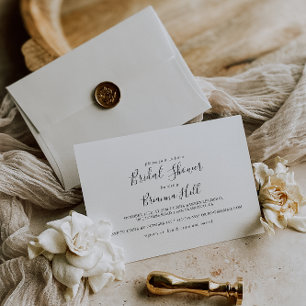 Simple Minimalist Horizontal Bridal Shower Invitation