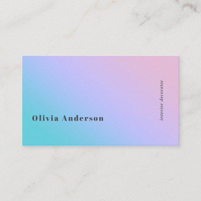 Simple Minimalist Iridescent Modern Stylish Business Card (Front)