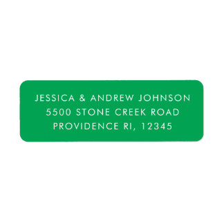 Simple Minimalist Kelly Green Return Address