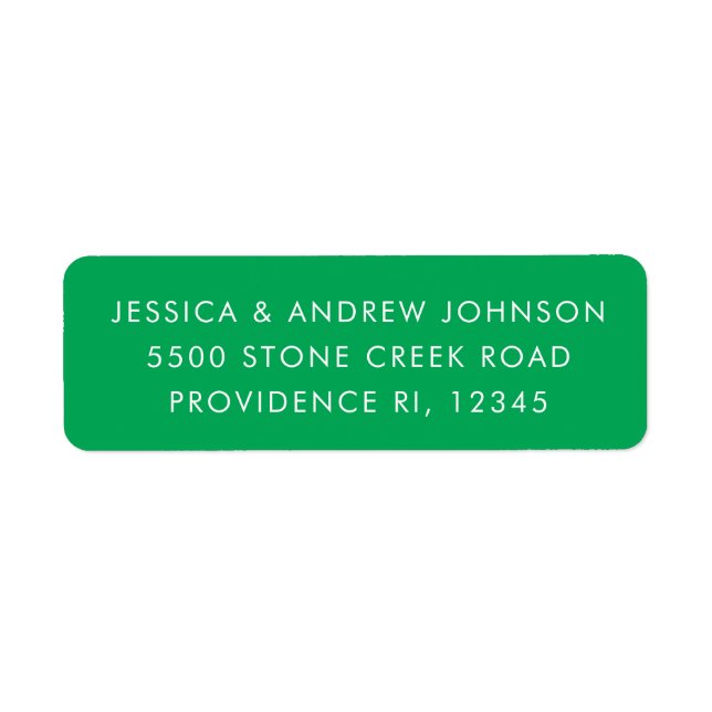 Simple Minimalist Kelly Green Return Address (Front)