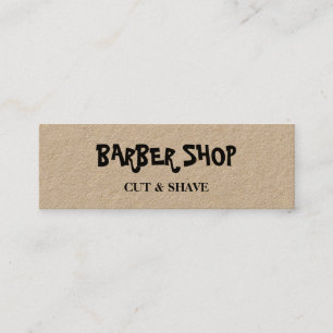Simple Minimalist Kraft Barber Shop Mini Business Card