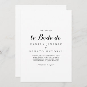 Simple Minimalist La Boda de Invitation