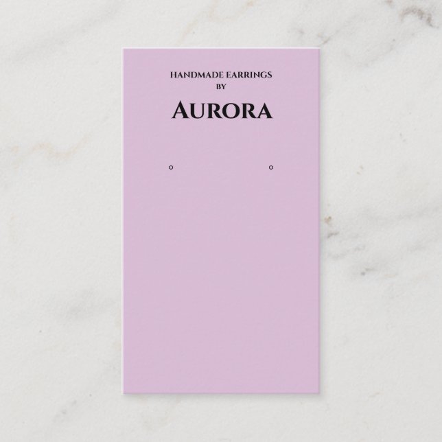 Simple Minimalist Lavender Earring Display Business Card (Front)