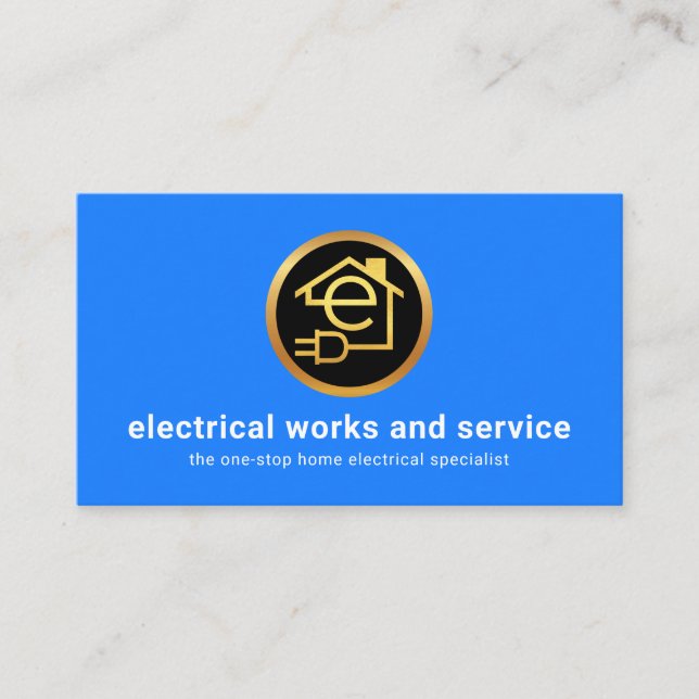 Simple Minimalist Letter-e Home Circuit Business Card (Front)