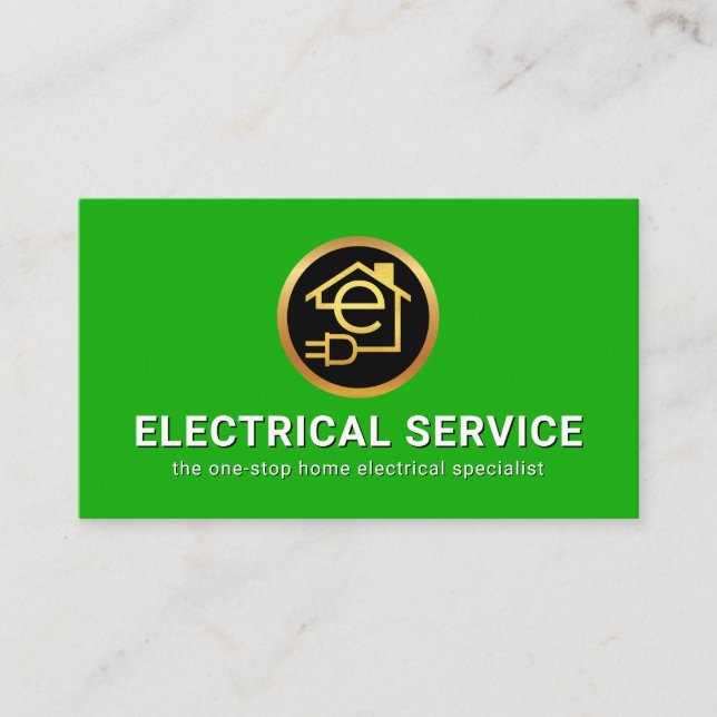 Simple Minimalist Letter-e Home Circuit Business Card (Front)