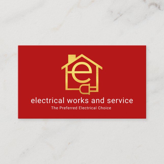Simple Minimalist Letter-e Home Circuit Business Card (Front)