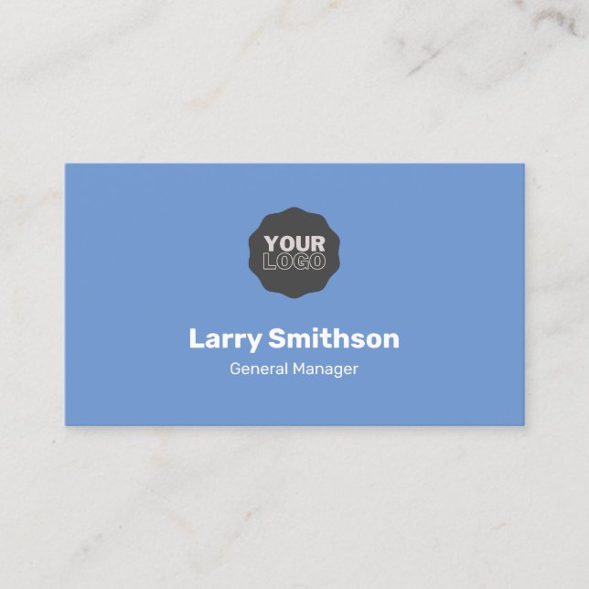 Simple Minimalist Light Blue Business Card (Front)