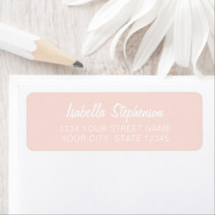 Simple Minimalist Light Pink White Return Address