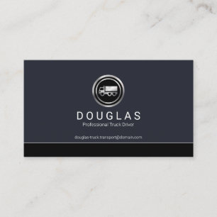 Simple Minimalist Line Border Truck Driver Business Card