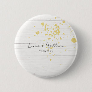 simple minimalist lines couple name personalised  6 cm round badge