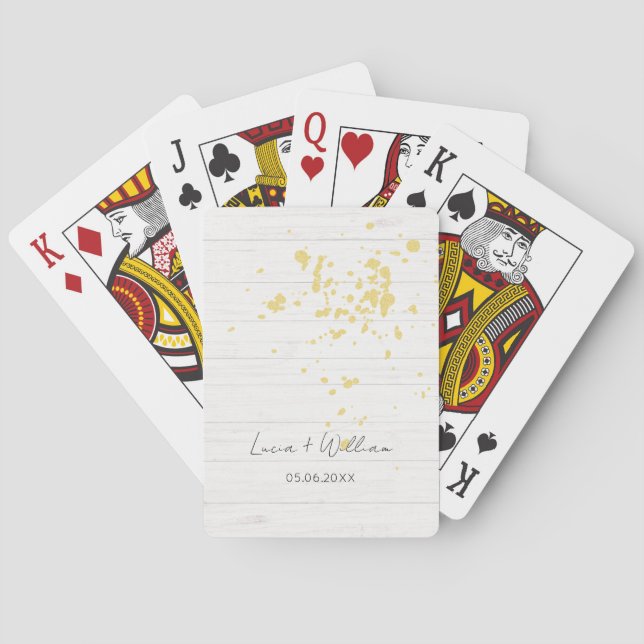 simple minimalist lines couple name personalised  playing cards (Back)