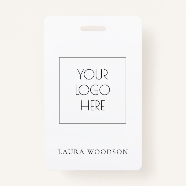 Simple Minimalist Logo Name  ID Badge (Front)