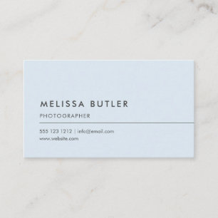 Simple Minimalist Logo Pastel Blue Business Card
