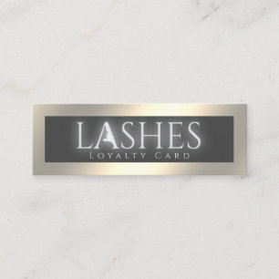 Simple minimalist luminous luxury lashes loyalty card