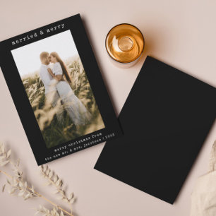 Simple Minimalist Married & Merry Christmas Card