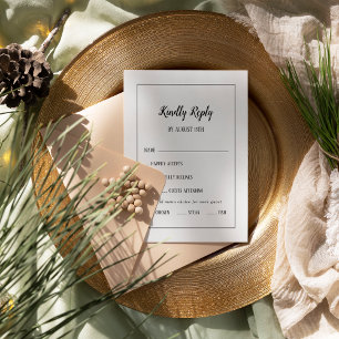 Simple Minimalist Menu Choice Frame RSVP Card