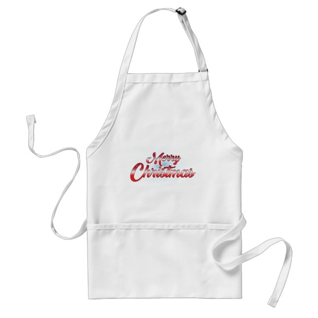 Simple Minimalist Merry Christmas Standard Apron (Front)