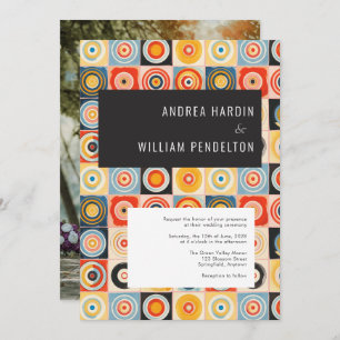 Simple Minimalist Mid Century Modern Wedding Invitation