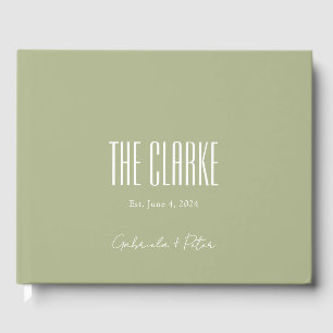 Simple Minimalist Mint Green Modern Wedding Guest Book